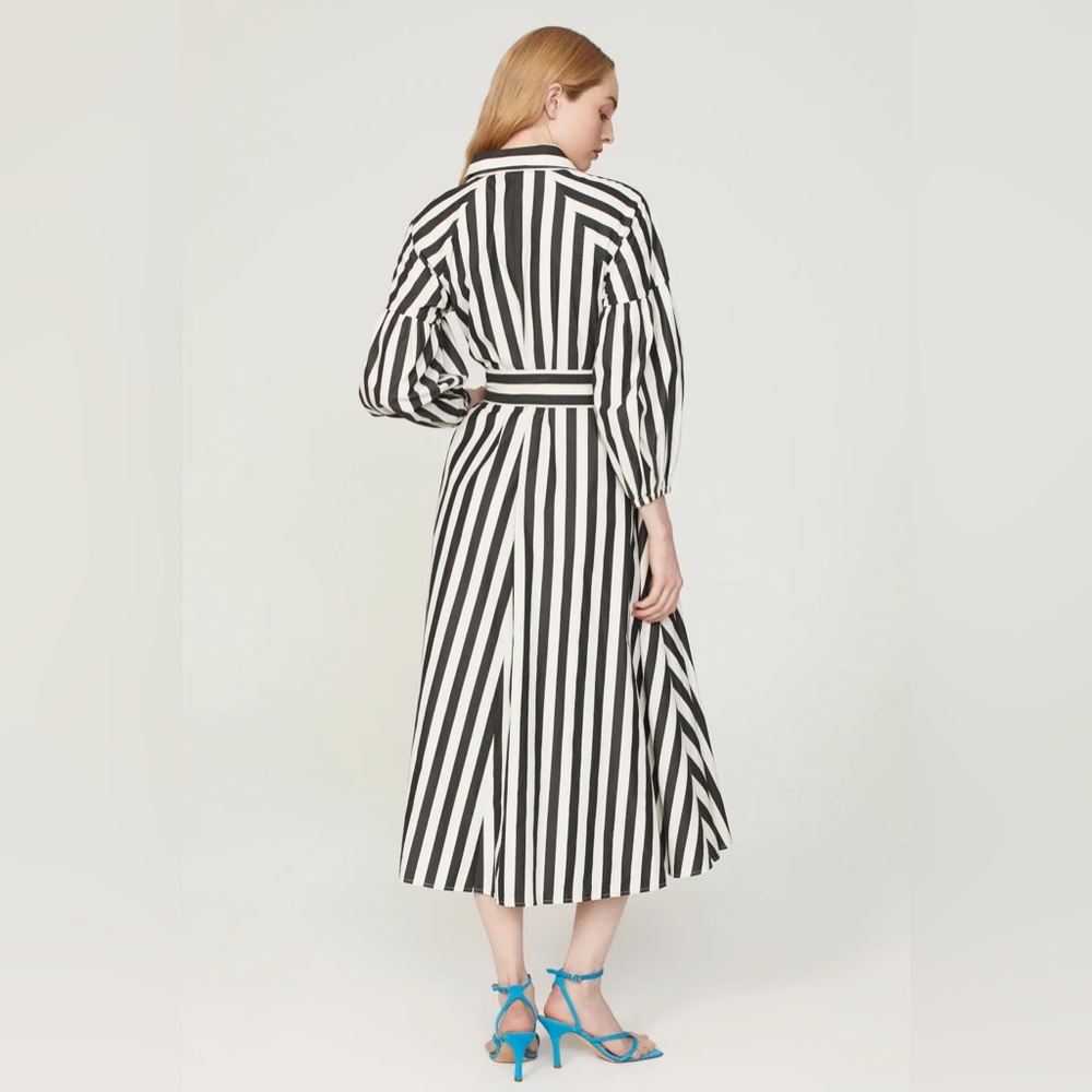 Kate Spade Women’s Terrace Stripe Dress Black White Button Down Poplin Size S - Picture 8 of 9